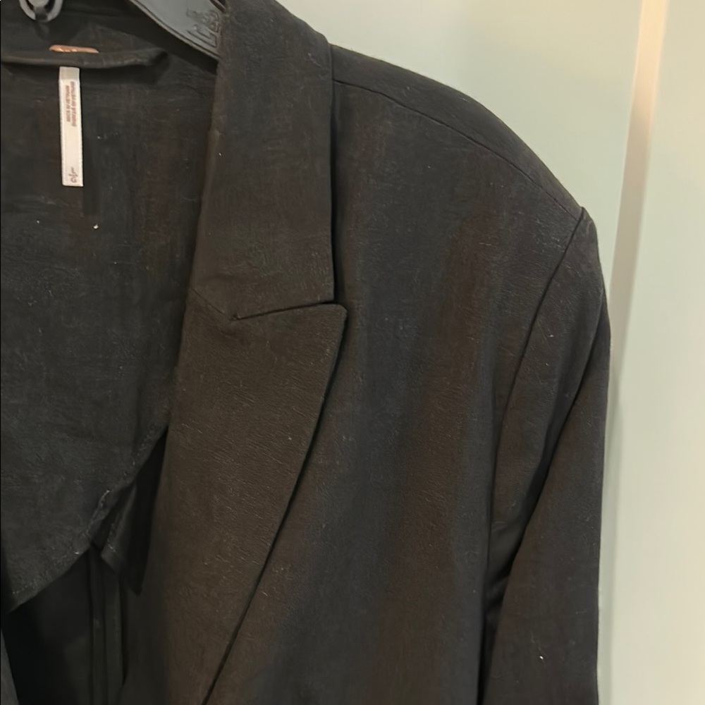 Free People Black Linen Blazer - Picture 5 of 8